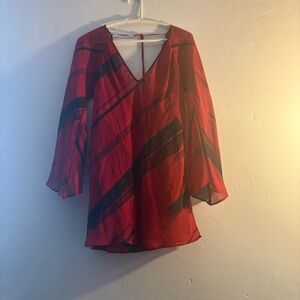 Victoria Secret Elegant Red and Black Women's Top size Medium
